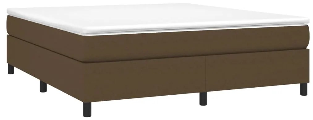 Estrutura de cama sem colchão 180x200 cm tecido castanho-escuro