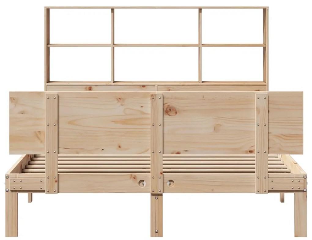 Cama com estante sem colchão 120x190 cm pinho maciço