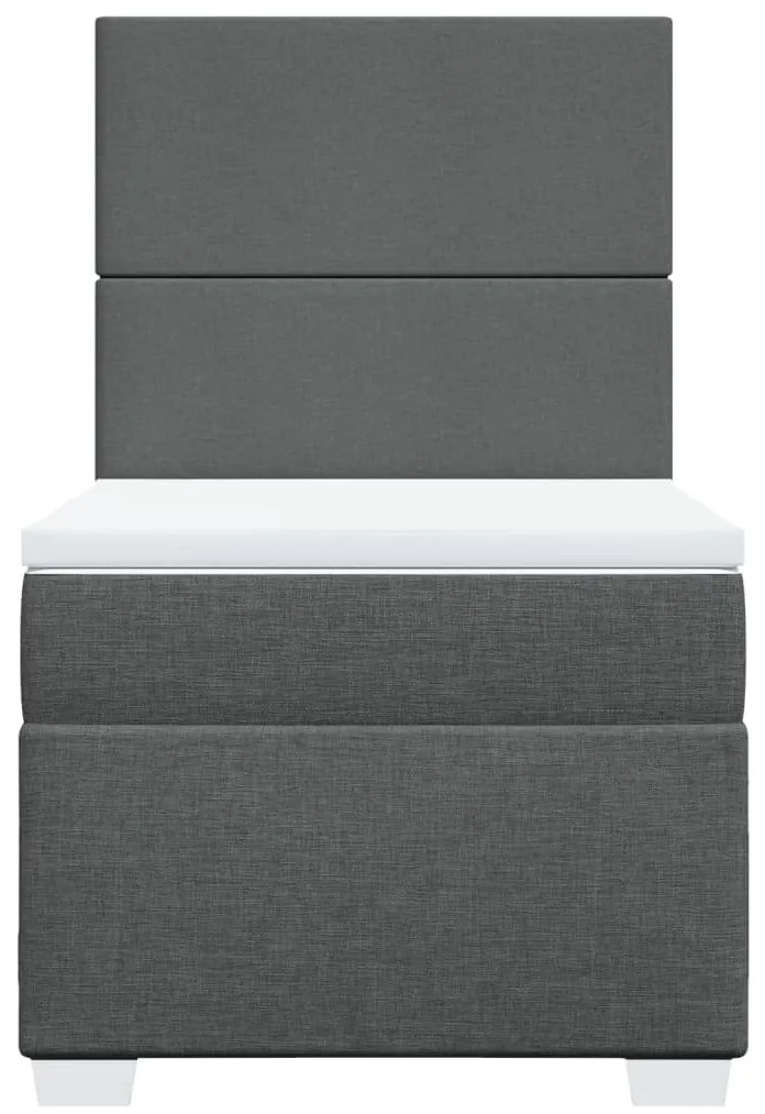 Cama com molas/colchão 90x200 cm tecido cinzento-escuro