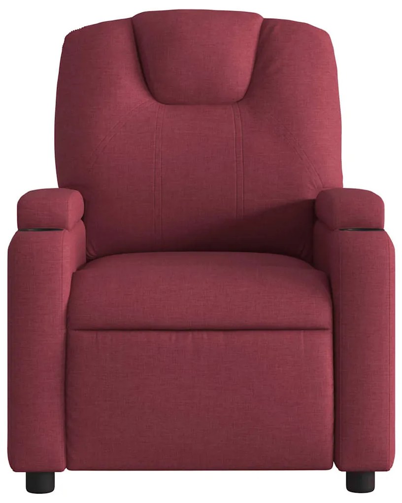 Poltrona reclinável de massagens elétrica tecido vermelho tinto