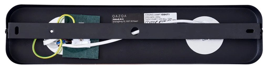 Foco de teto arredondado preto GU10 35mm 2-luzes giratório e inclinável - Kate