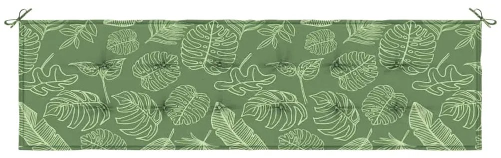 Capa de Banco de Jardim Padrão de Folhas 180x50x4 cm Tecido Oxford