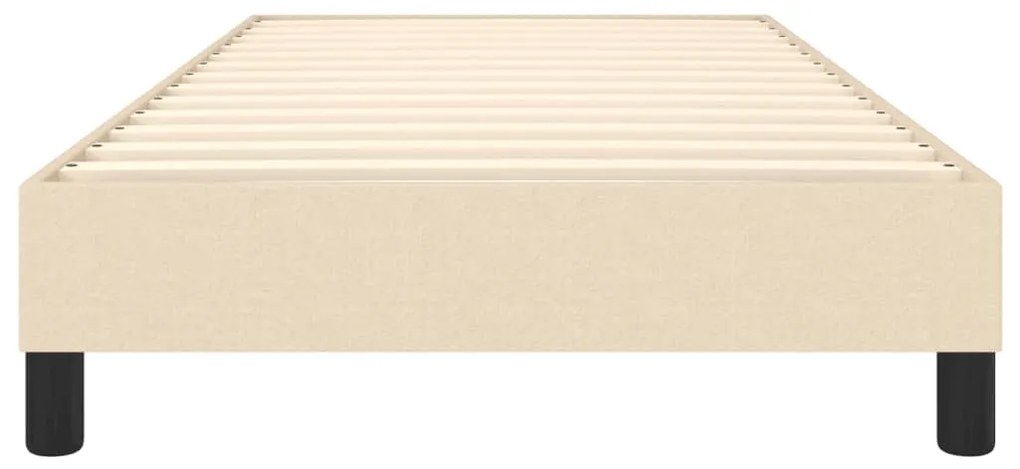 Estrutura de cama sem colchão 90x190 cm tecido creme
