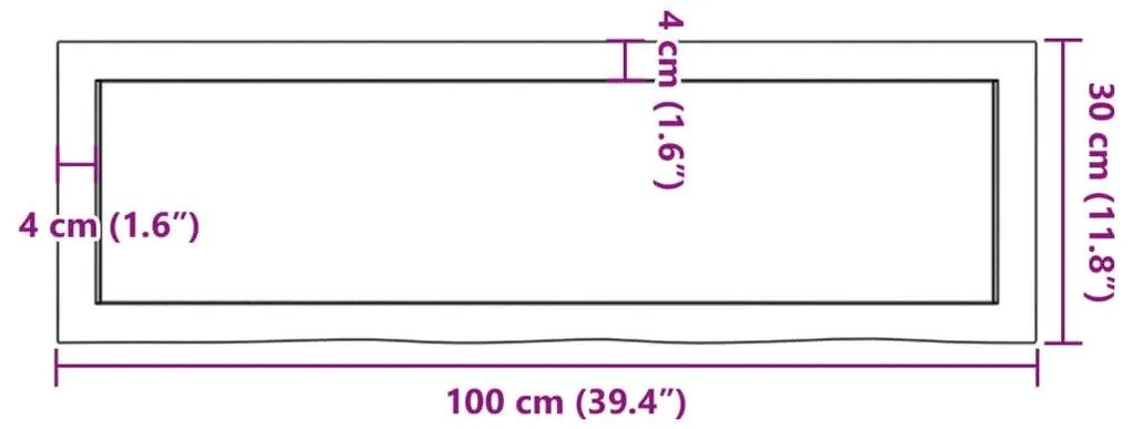 Prateleira de parede 100x30x(2-4) cm carvalho tratado castanho