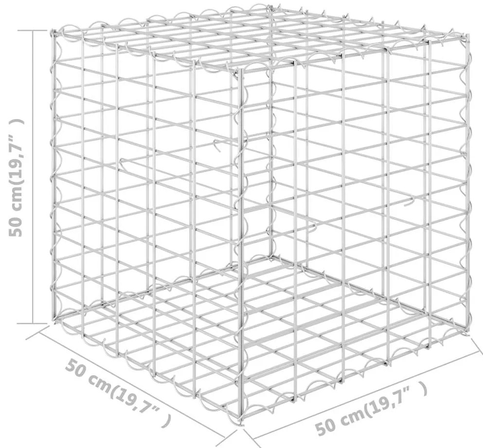 Canteiro elevado/cubo gabião 50x50x50 cm cm fio de aço