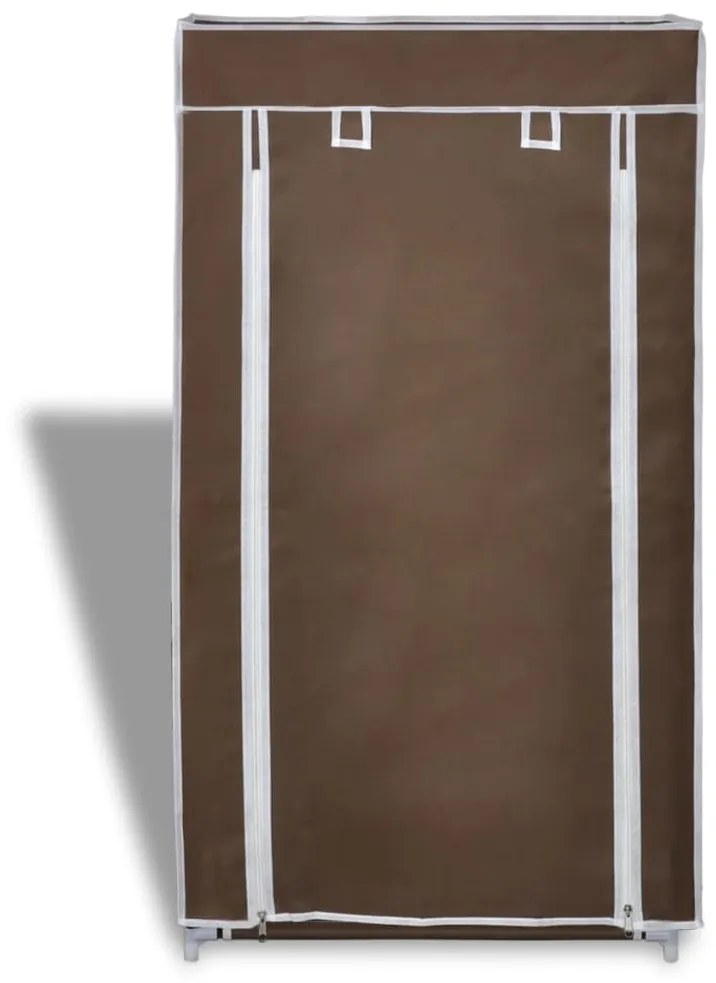 Armario de tecido para sapatos com capa, 58 x 28 x 106 cm, castanho