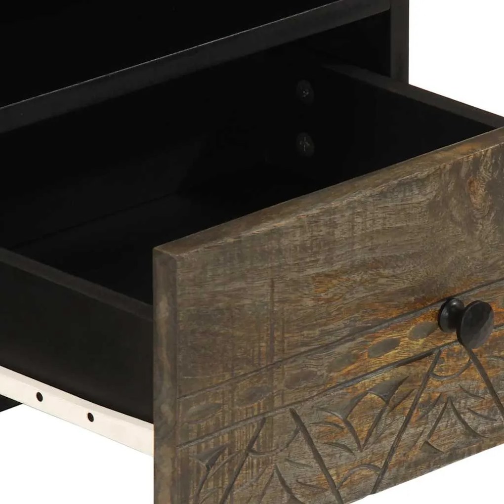 Mesa centro cinzento claro 80x54x40 cm madeira mangueira maciça