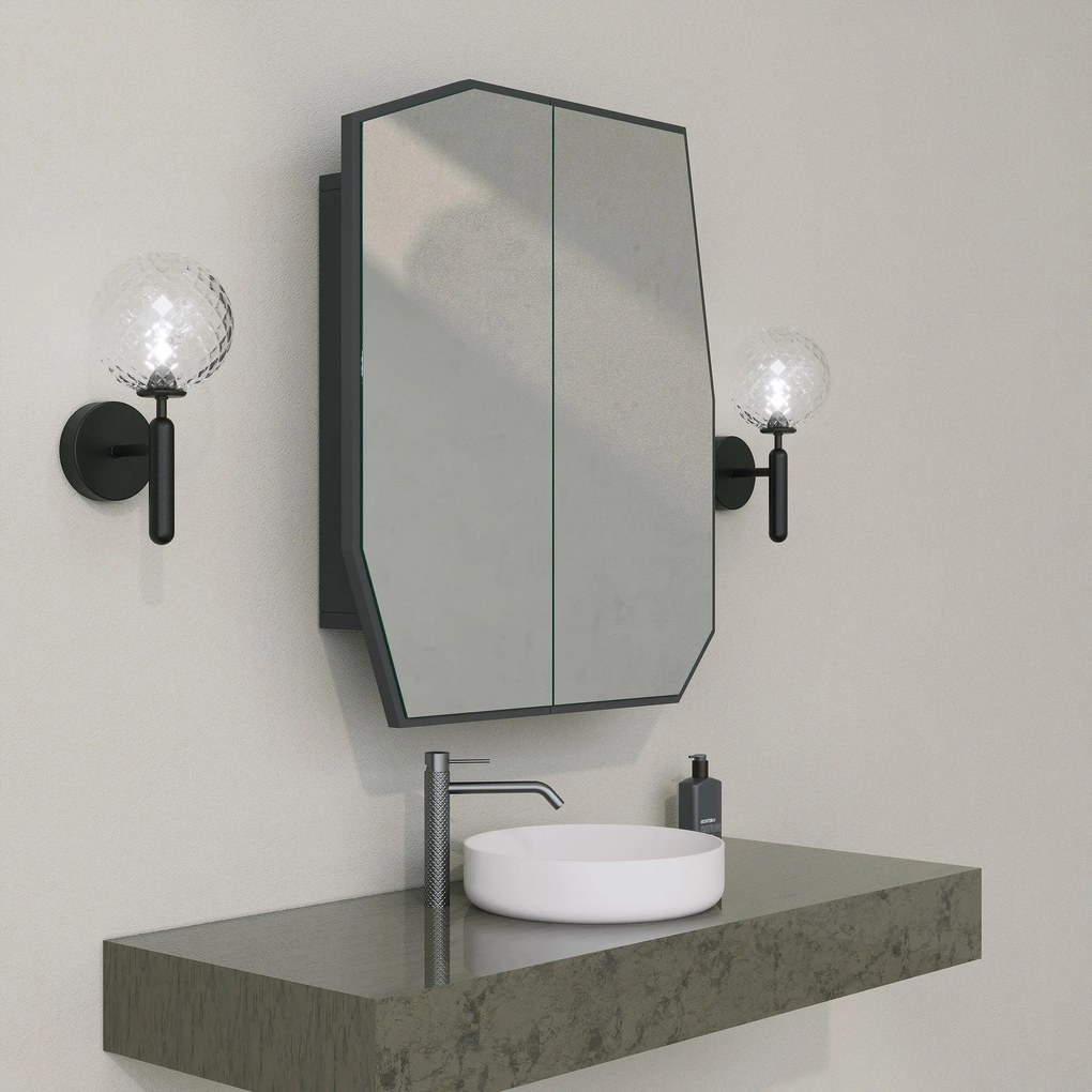 Armário de Casa de Banho Quartz – Preto – 12x45x50 cm