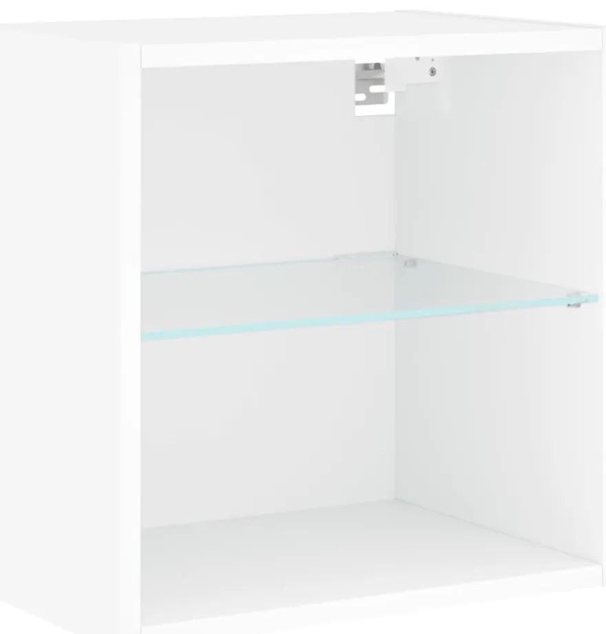 Mesa de cabeceira de parede com luzes LED branco