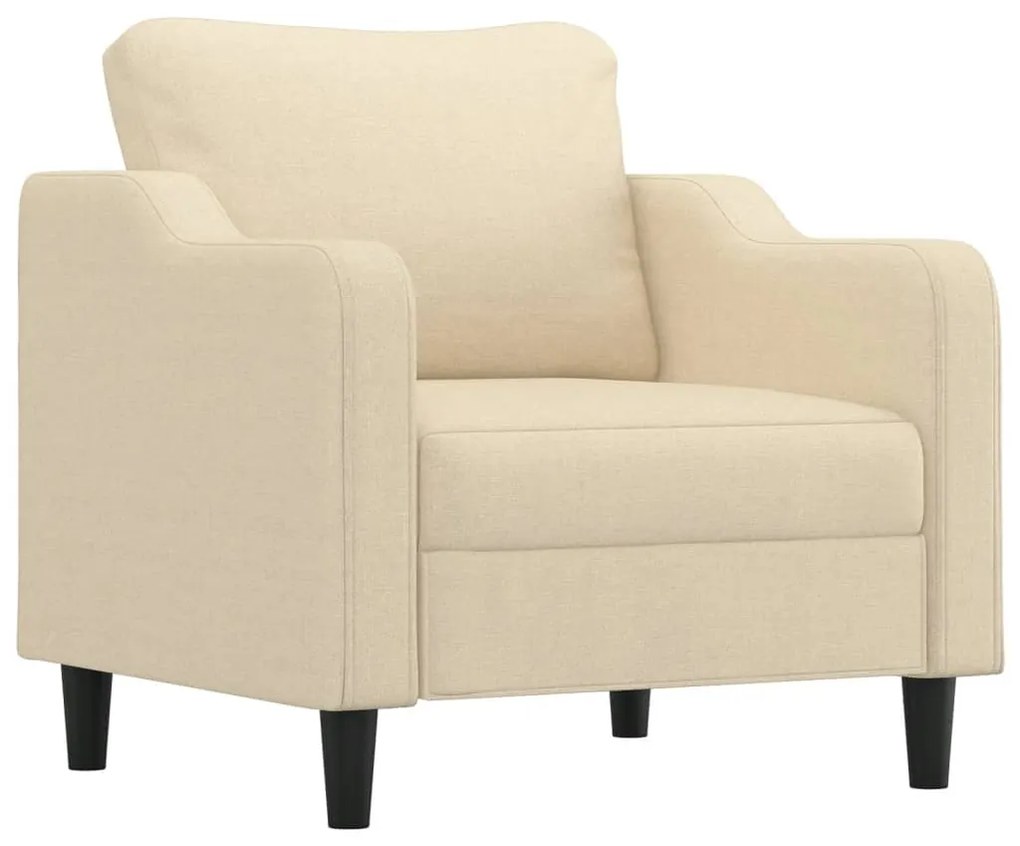 4 pcs conjunto de sofás com almofadões tecido cor creme