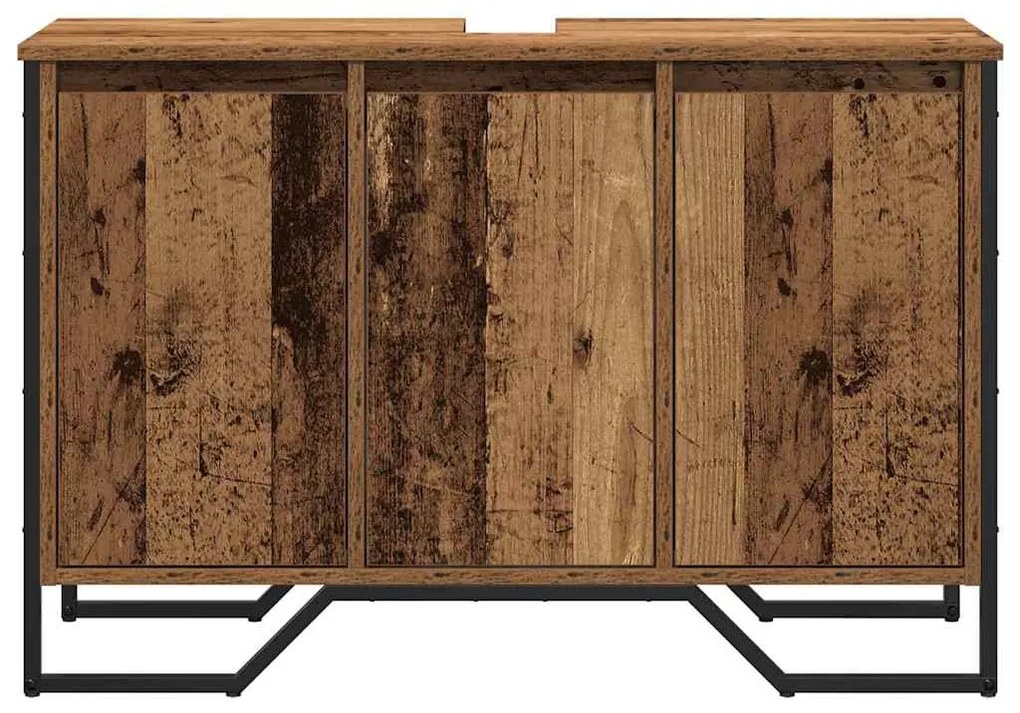 Armário de Pia para Casa de Banho Madeira Antiga 91x35x60 cm Madeira d
