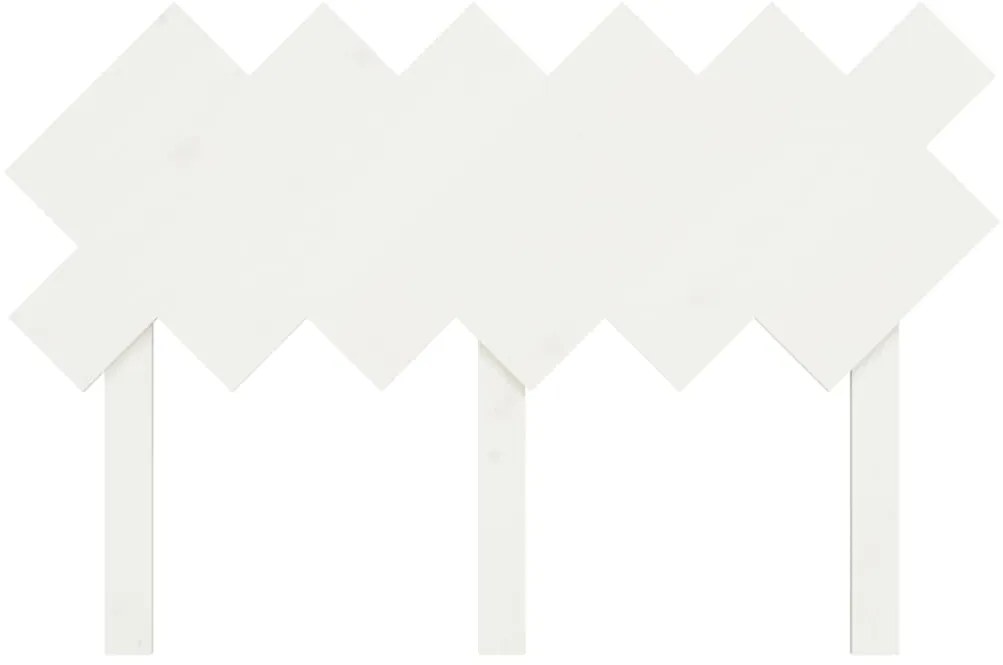 Cabeceira de cama122,5x3x80,5 cm madeira de pinho maciça branco