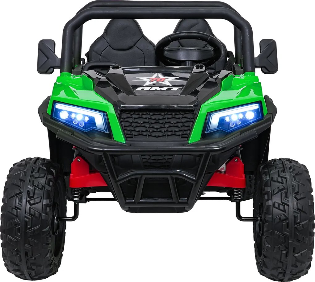 Carro elétrico para Crianças Farmer 2 lugares 24V 4x4 Truck X-POWER, Rodas de espuma EVA, Assento Couro ecológico Verde