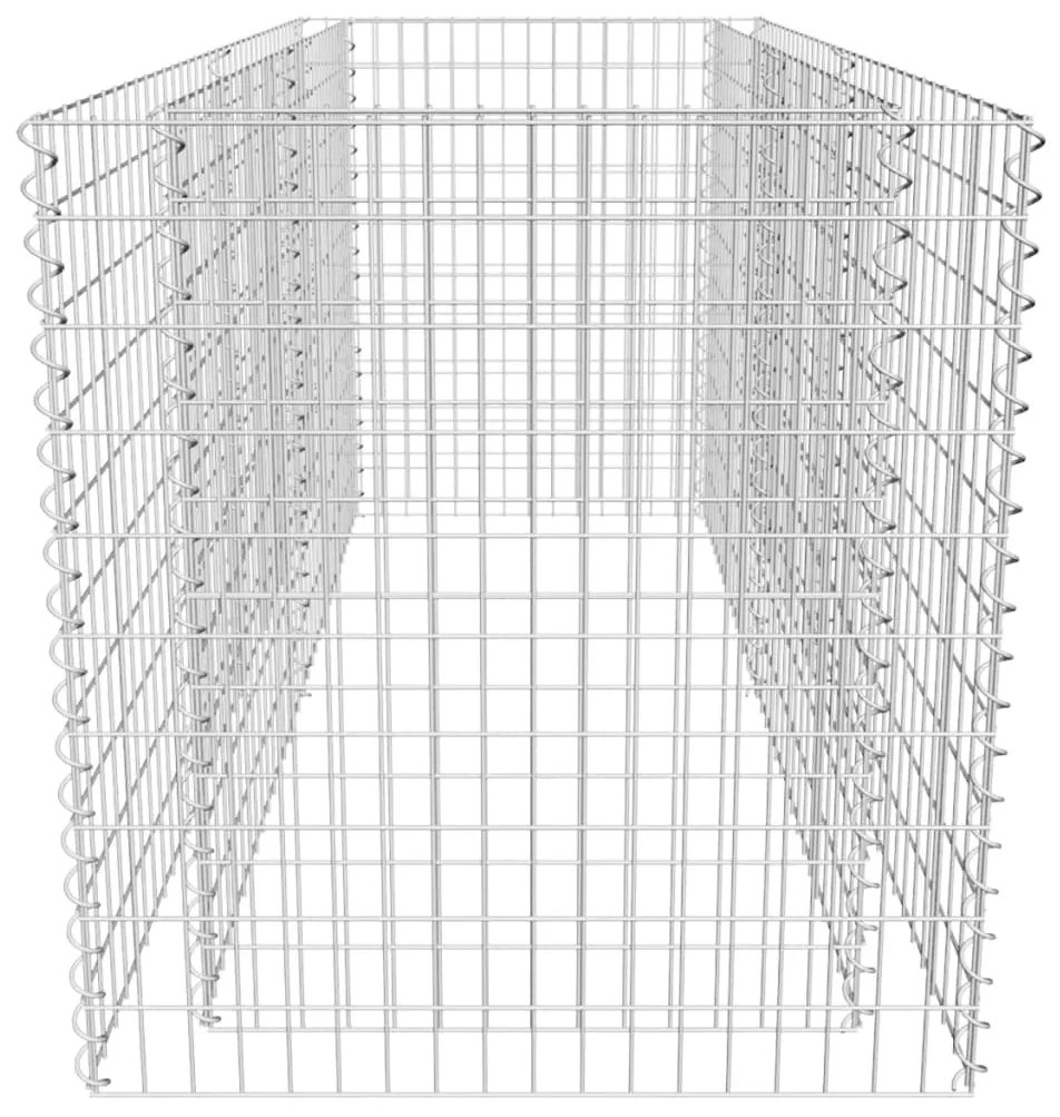 Canteiro elevado/cesto gabião 180x90x100 cm aço prateado