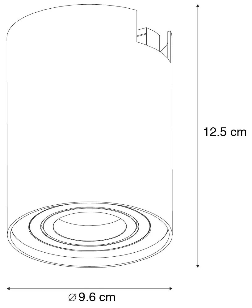 Foco de calha moderno monofásico preto - Rondoo Up
