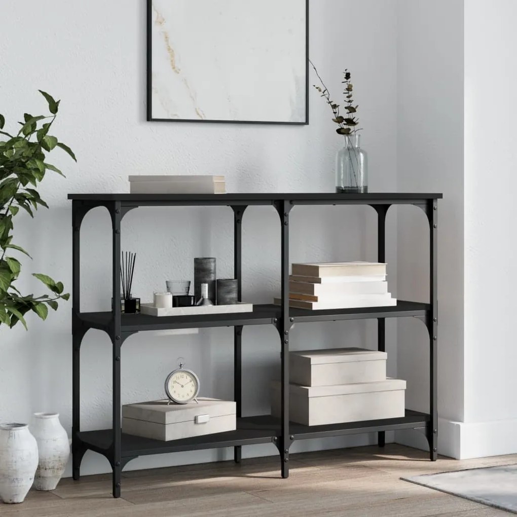 vidaXL Mesa consola 100x29x75 cm derivados de madeira preto