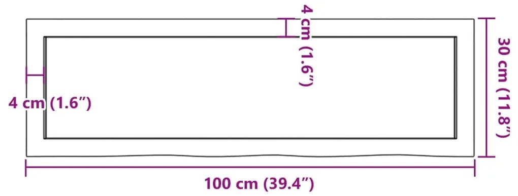 Prateleira de parede 100x30x(2-6)cm carvalho maciço não tratado