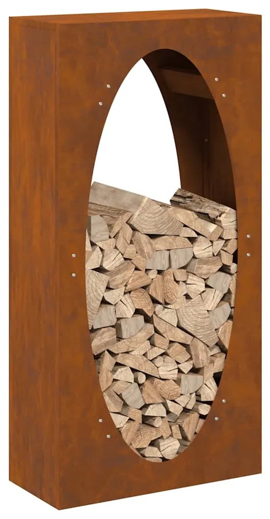 Rack de lenha 50x23x100 cm aço resistente às intempéries