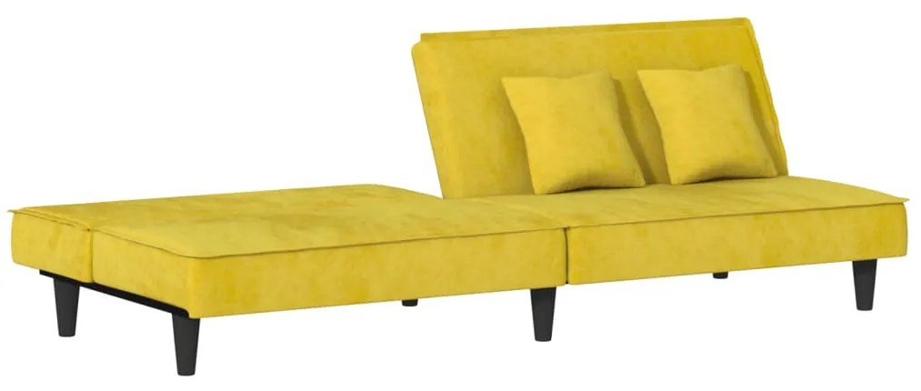 Sofá-cama veludo amarelo