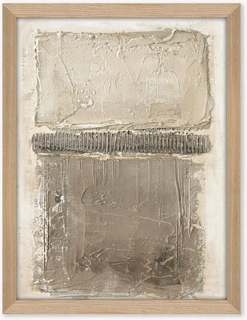 Quadro em tela pintado à mão emoldurado Art Structure I