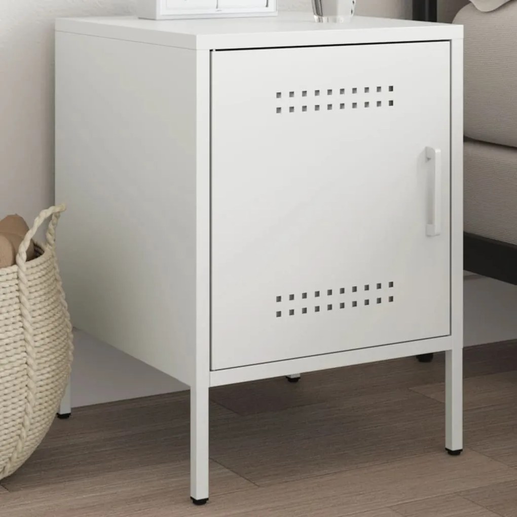 Mesa de cabeceira 36x39x50,5 cm aço branco