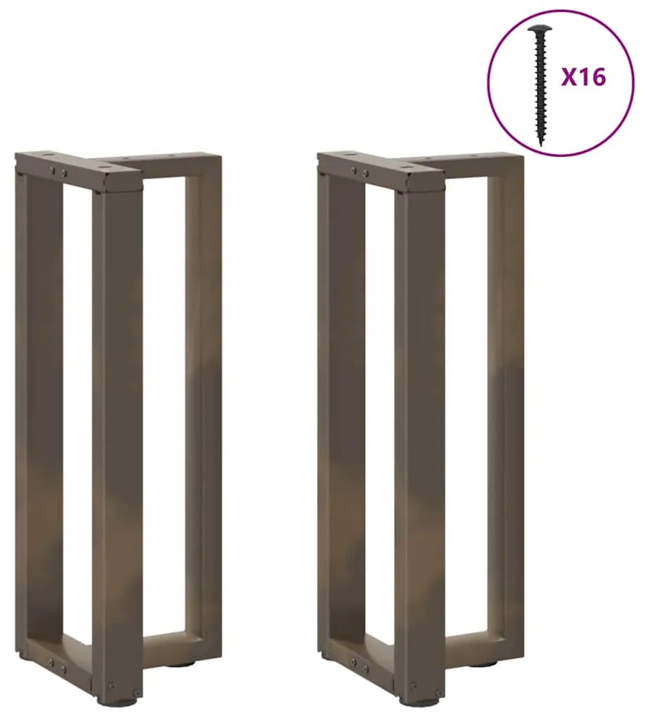 Pés de mesa de console em forma de T, 2 peças, preto, 38x25x(72-73) cm