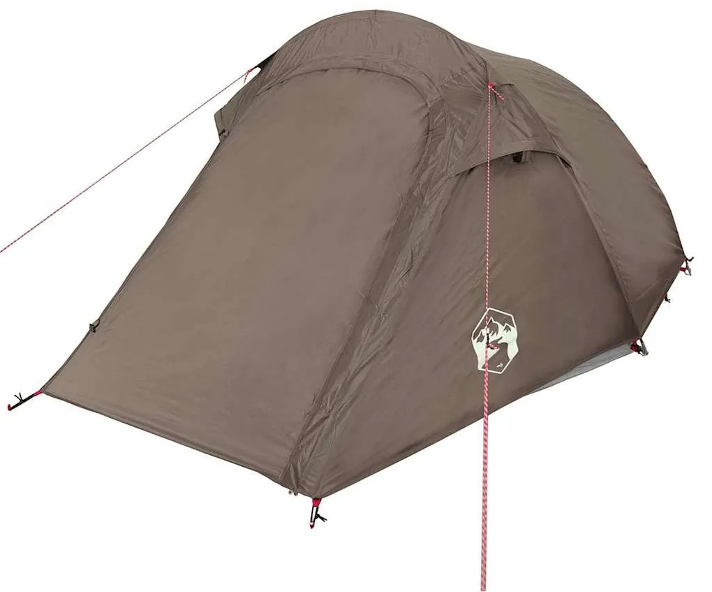 Tenda de campismo túnel para 2 pessoas impermeável castanho