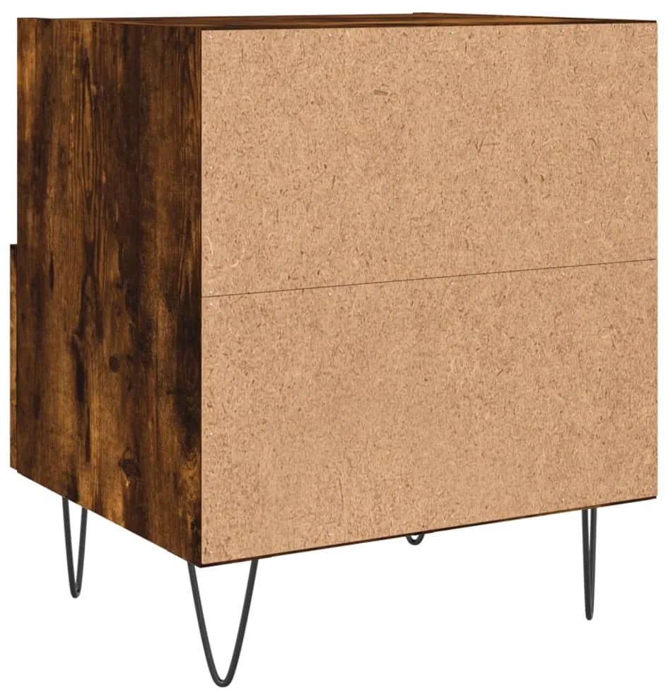Mesa de cabeceira 2 pcs derivados de madeira carvalho fumado