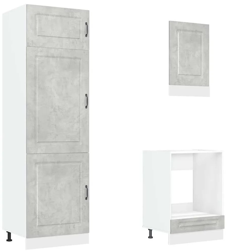 7 peças armário de cozinha conjunto Kalmar cinzento cimento