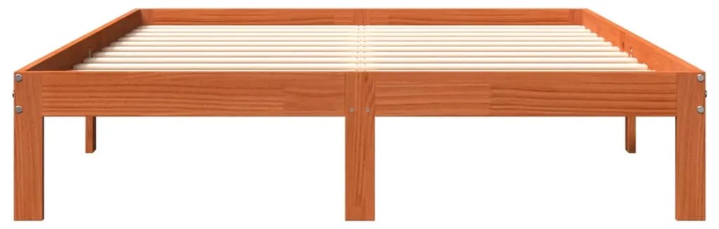 Cama sem colchão 120x190 cm madeira pinho maciça castanho-mel