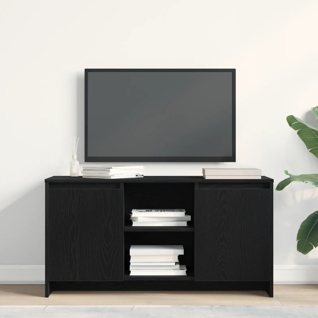 Armário de TV vidaXL Carvalho Preto 102x37,5x52,5 cm de Madeira de Engenharia