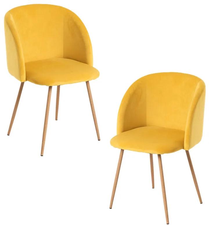 Pack 2 Cadeiras Velt Veludo - Amarelo