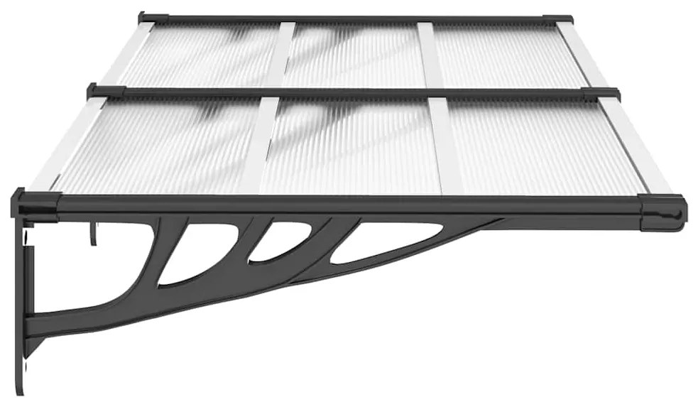 Toldo para porta 152,5x90 cm policarbonato preto/transparente
