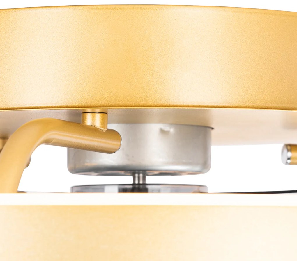 Ventilador de teto latão 50cm incl. LED regulável com controle remoto - Maddy