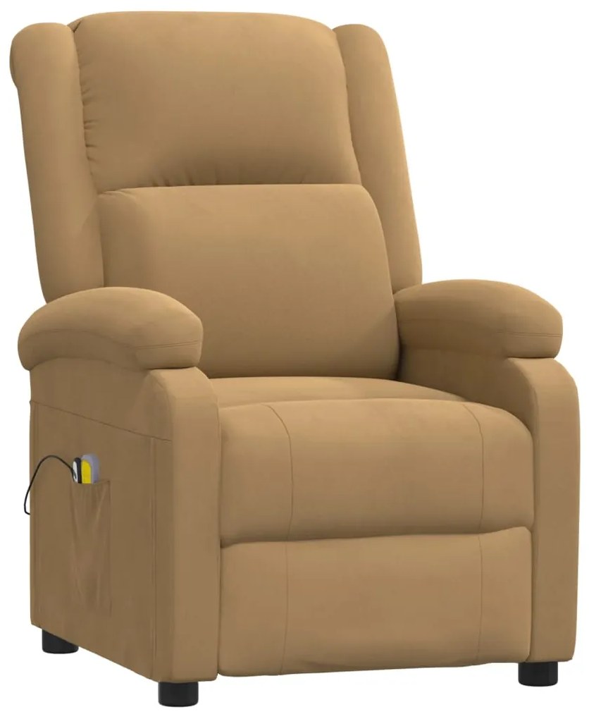 Poltrona de massagens elétrica veludo castanho