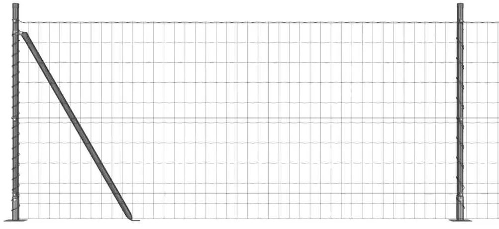 Cerca Euro com 13 postes flangeados, 1x25m, aço galvanizado