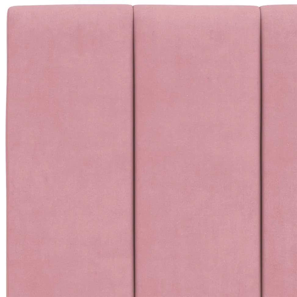 Cama com colchão 140x190 cm veludo rosa