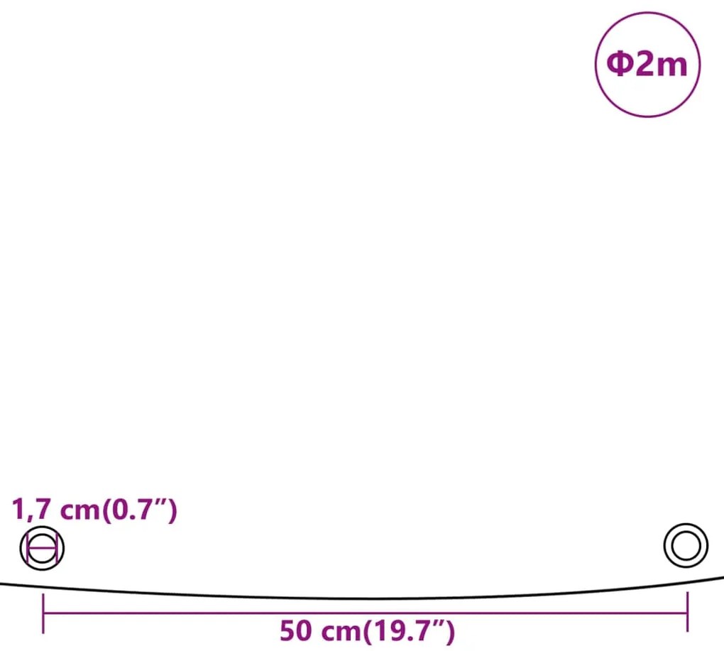 Lona Ø 2 m 650 g/m² azul