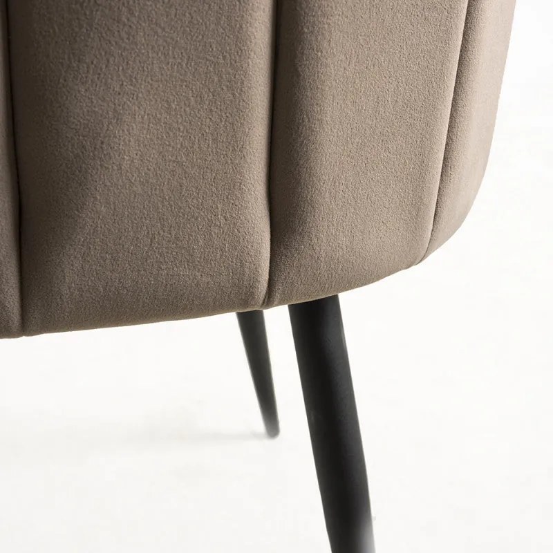 Conjunto de 2 Cadeiras Hawa em Veludo Bege Acastanhado - Design Modern