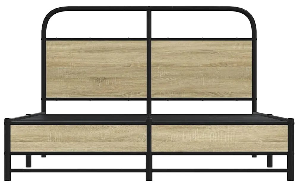 Estrutura cama s/ colchão derivados de madeira carvalho sonoma