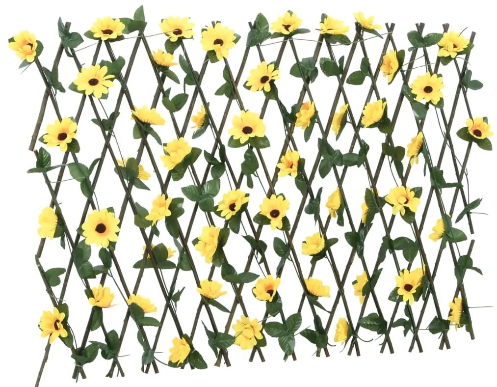  Treliça de hera artificial extensível 5 pcs 180x60 cm amarelo