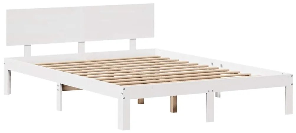 Estrutura de cama c/ gavetas 140x200 cm pinho maciço branco