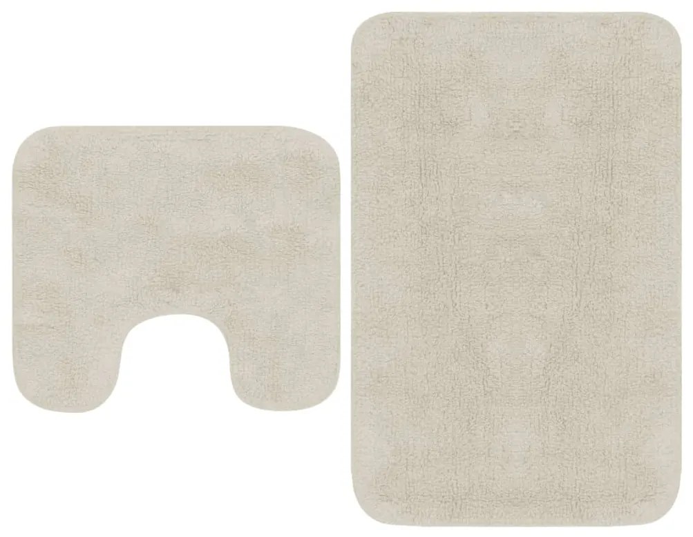 Conjunto tapetes de casa de banho 2 pcs tecido branco