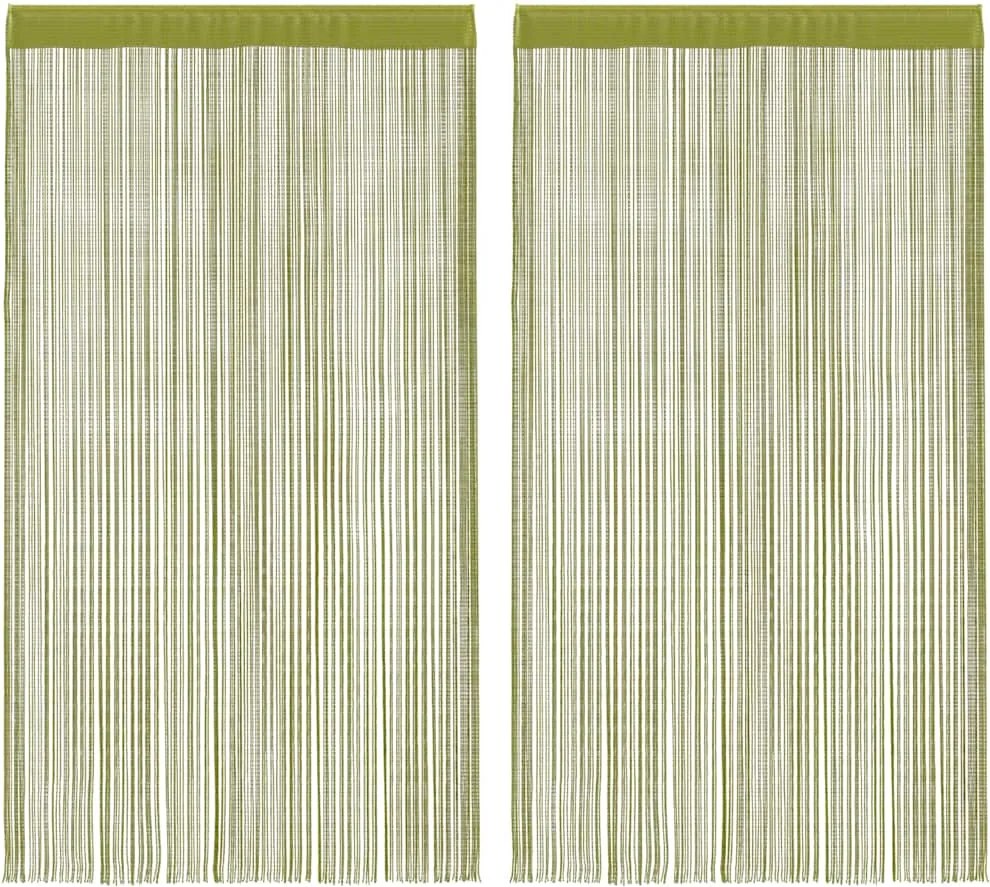 vidaXL Cortinas de fios 2 pcs 100x250 cm verde