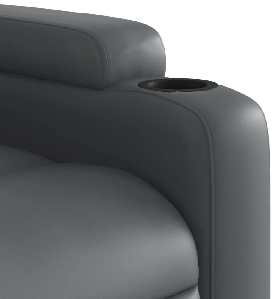 Poltrona reclinável elevatória couro artificial cinzento