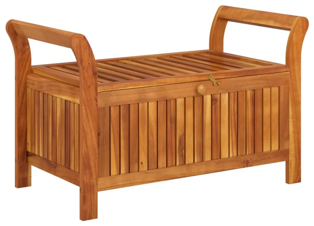 Banco de arrumação p/ jardim c/ almofadão 91 cm acácia maciça