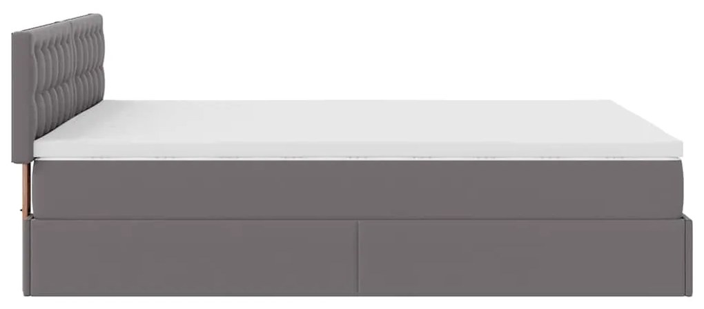 Cama otomana com colchões &amp; LEDs 140x200 cm couro artificial