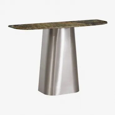 Consola De Entrada 120x40 Cm Em Pedra Natural E Aço Inoxidável Moreila Mármore Verde Forest - Sklum