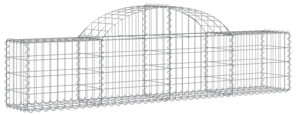 Cestos gabião arqueados 6 pcs 200x30x40/60 cm ferro galvanizado