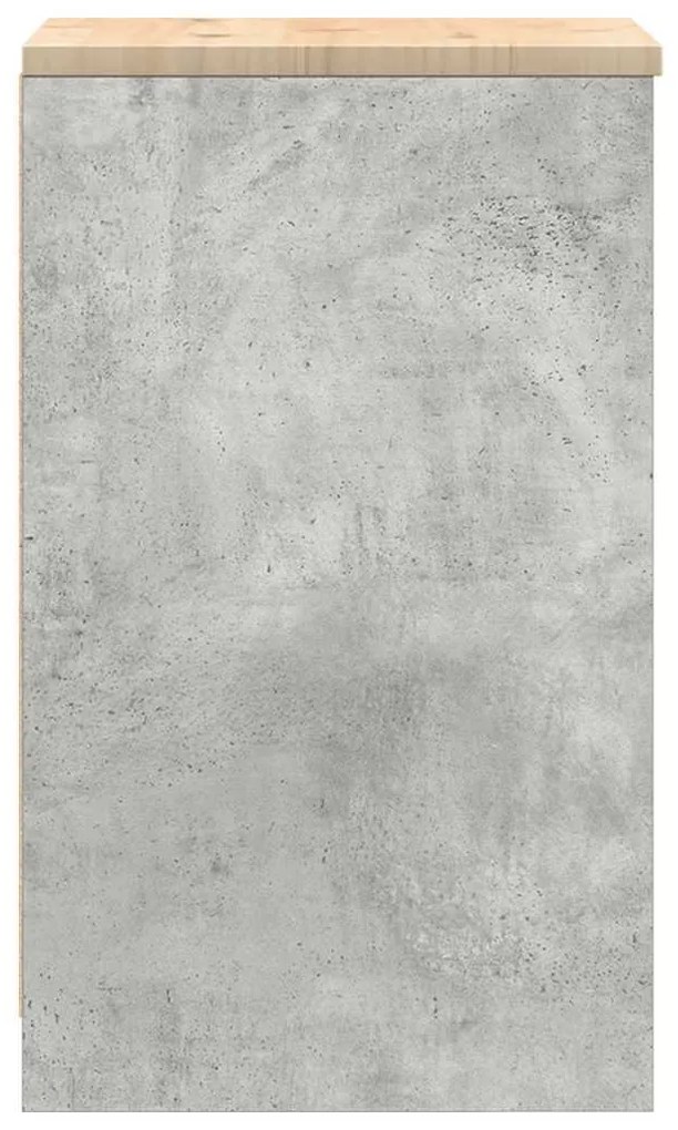 Armário de arrumação de garagem Betão Cinzento 40x51x85 cm